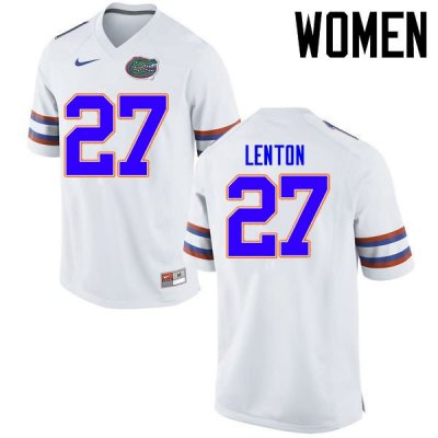 Women's Florida Gators #27 Quincy Lenton NCAA Nike White Authentic Stitched College Football Jersey EJK7662PP